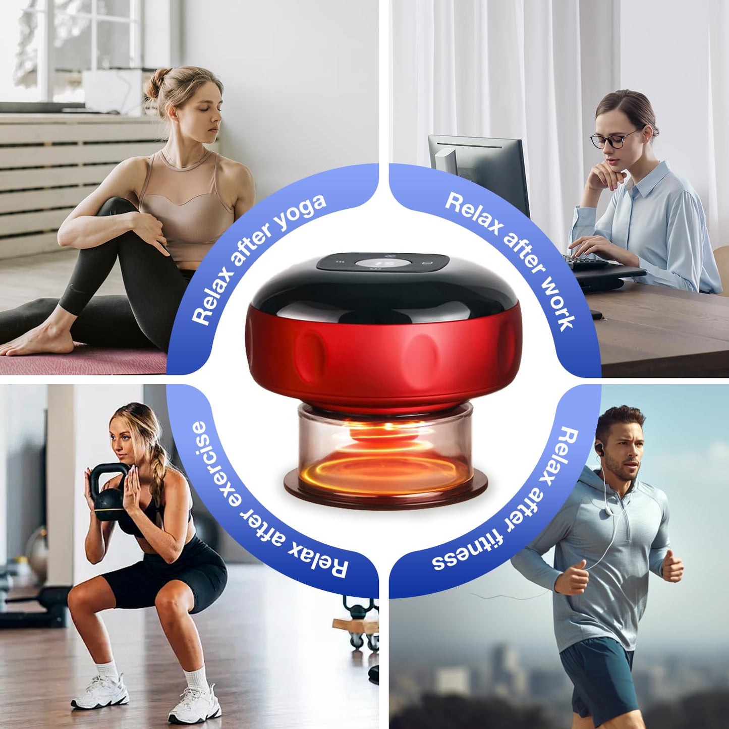 5-in-1 Electric Cupping Kit for Pain Relief with Red Light Therapy