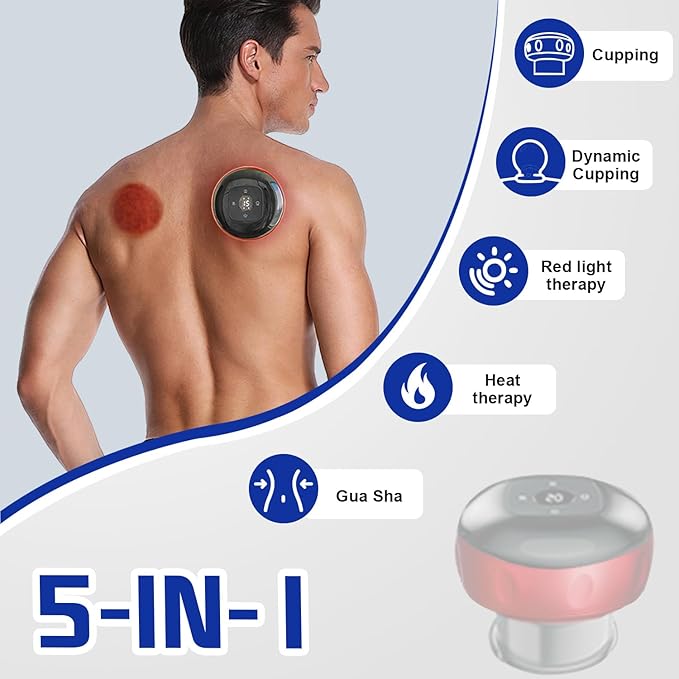 5-in-1 Electric Cupping Kit for Pain Relief with Red Light Therapy
